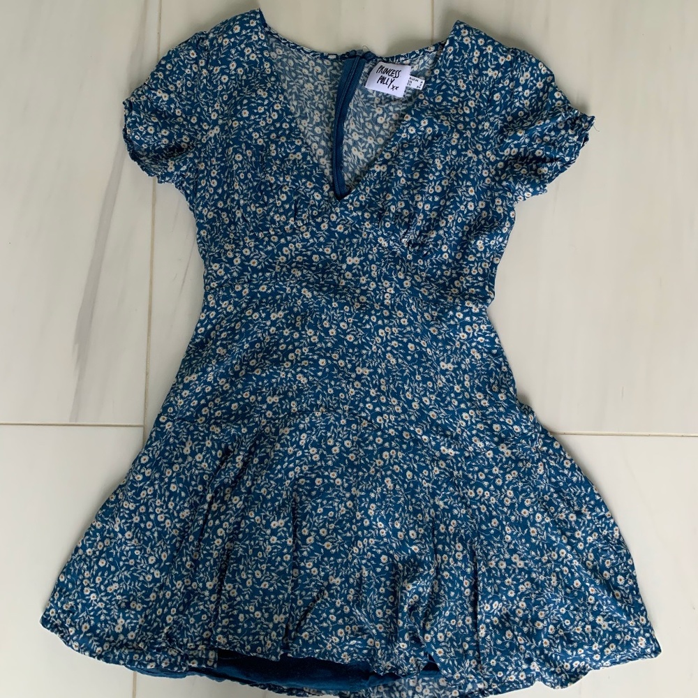 Blue Floral Mini Dress